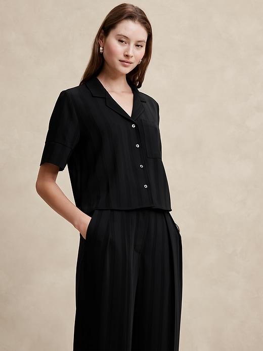 Silky Cropped Shirt Product Image