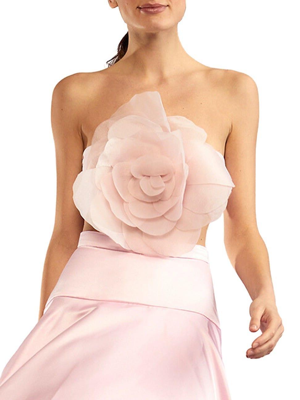 Womens Organza Flower Bandeau Top Product Image