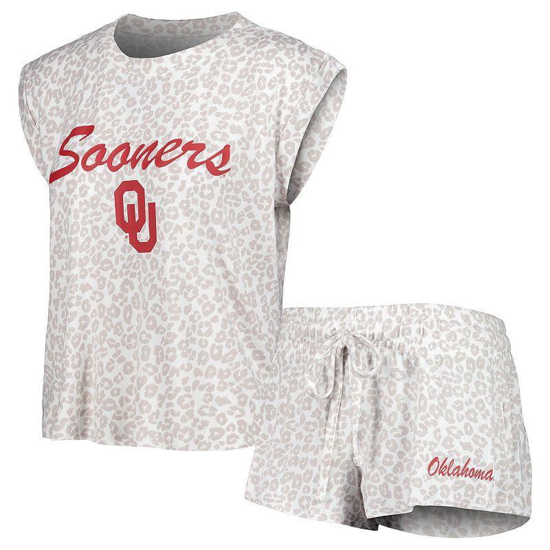 Womens Concepts Sport Cream Oklahoma Sooners Montana T-shirt and Shorts Sleep Set Product Image