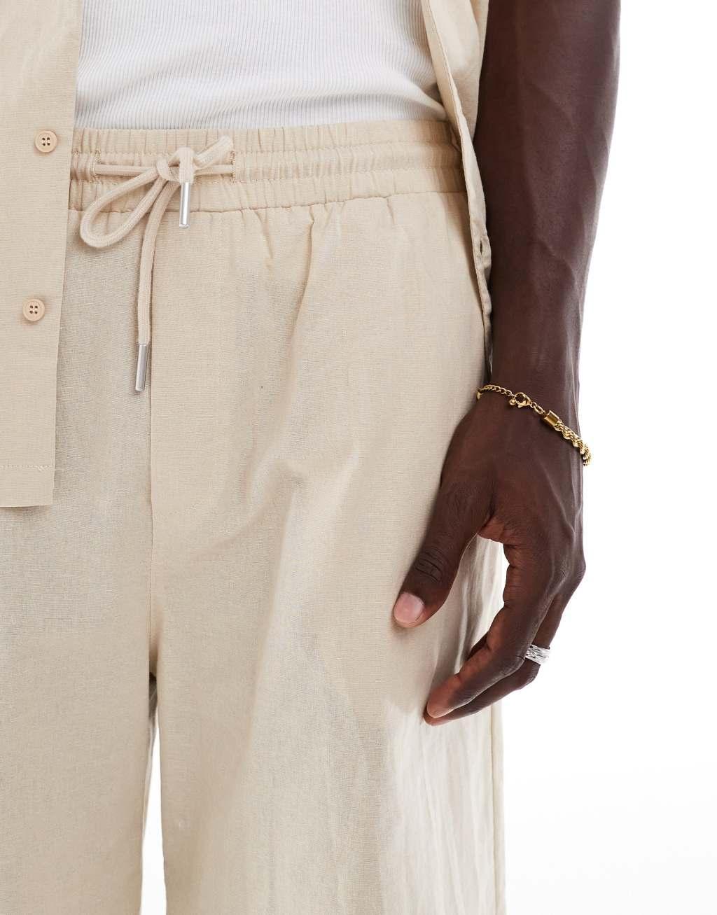 Sixth June linen shorts in beige - part of a set Product Image