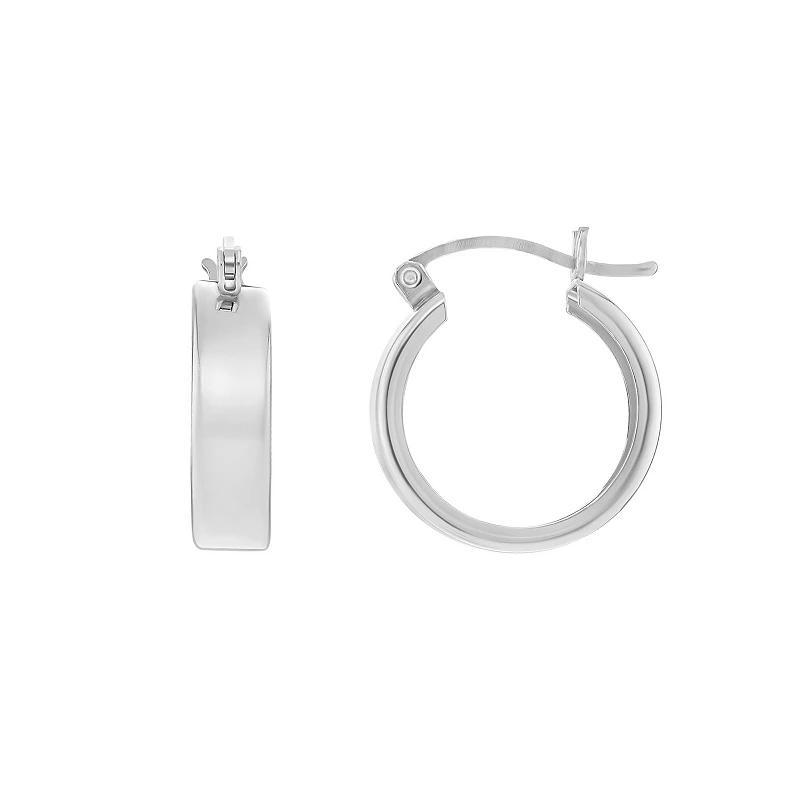 PRIMROSE Sterling Silver Polished Hoop Earrings, Womens Product Image