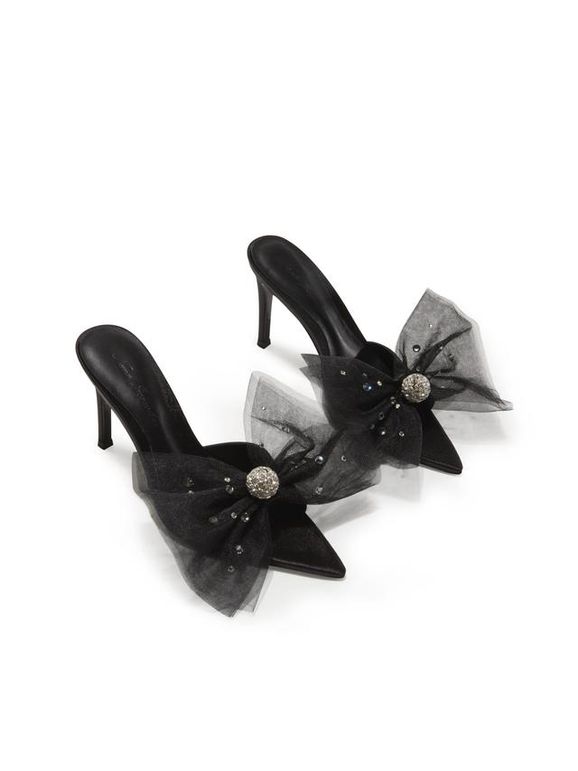 Isabella Bow Heels (Black) (Final Sale) Product Image