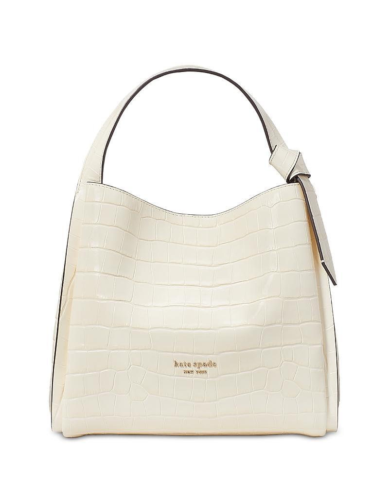 kate spade new york Knott Croc Embossed Leather Small Zip Top Satchel Product Image