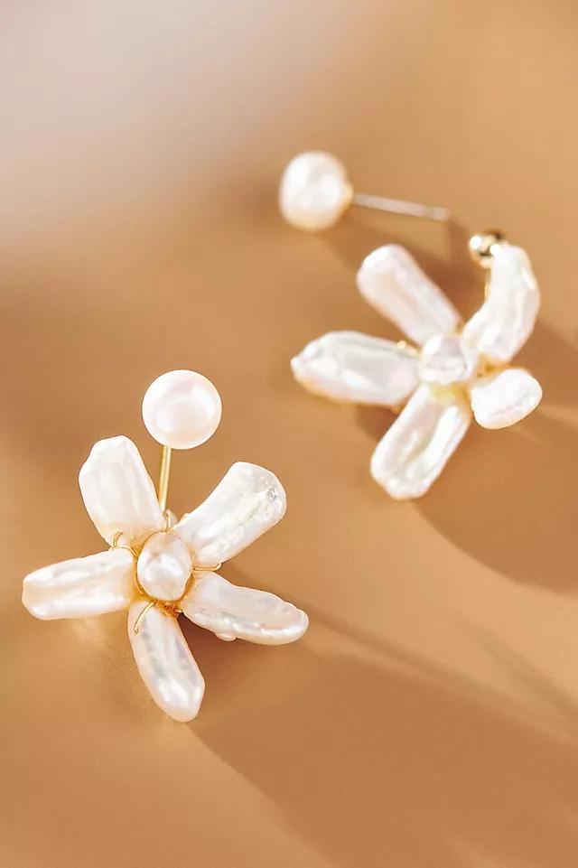 Pearl Flower Front-Back Earrings product image