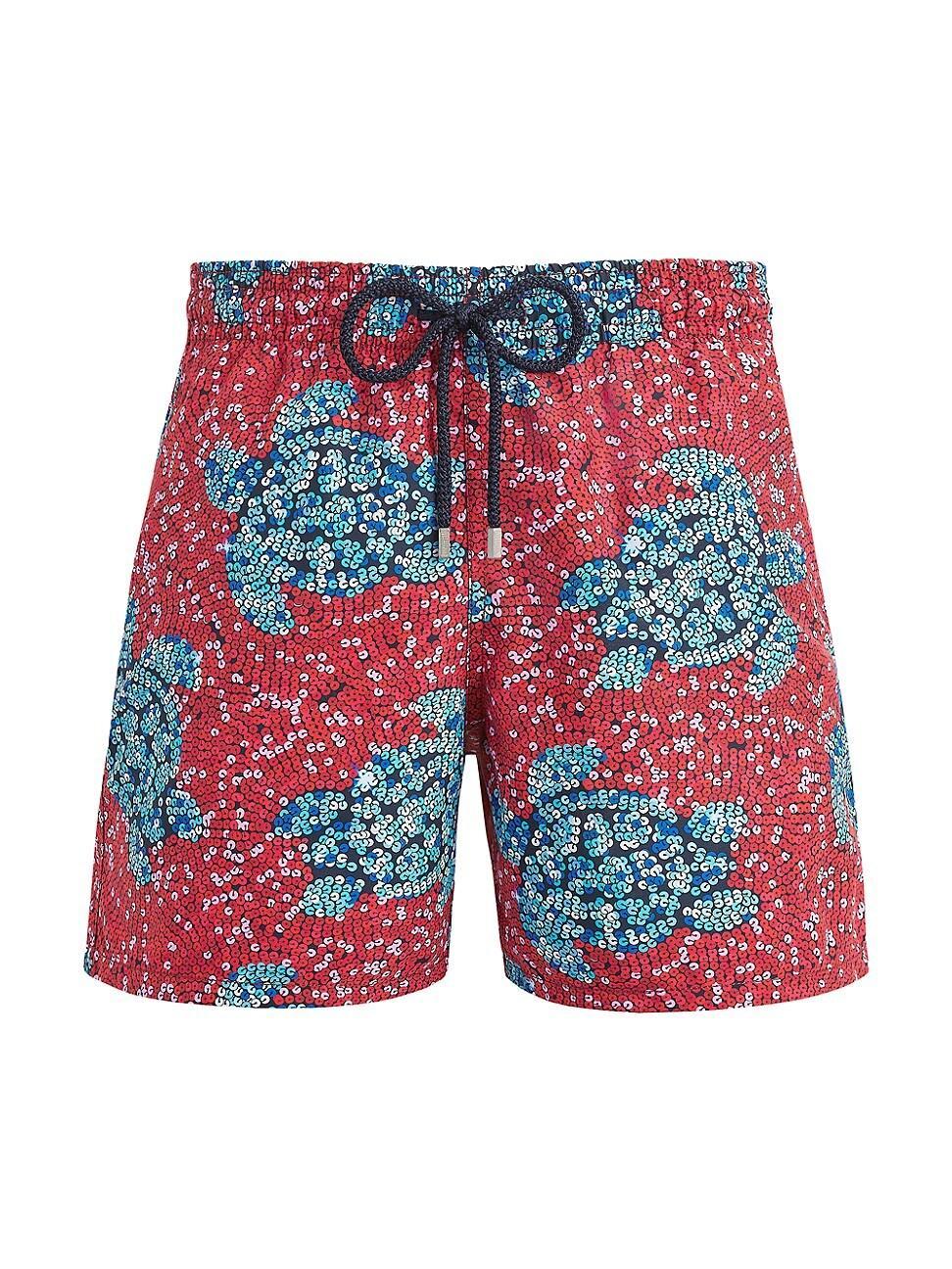 Mens Turtle Sequin Trompe Loeil Swim Trunks Product Image