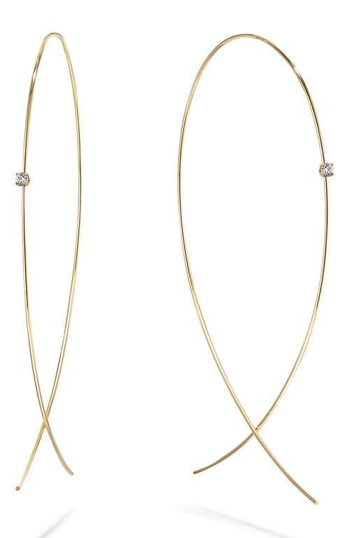 Large Upside Down Hoops with Diamonds Product Image