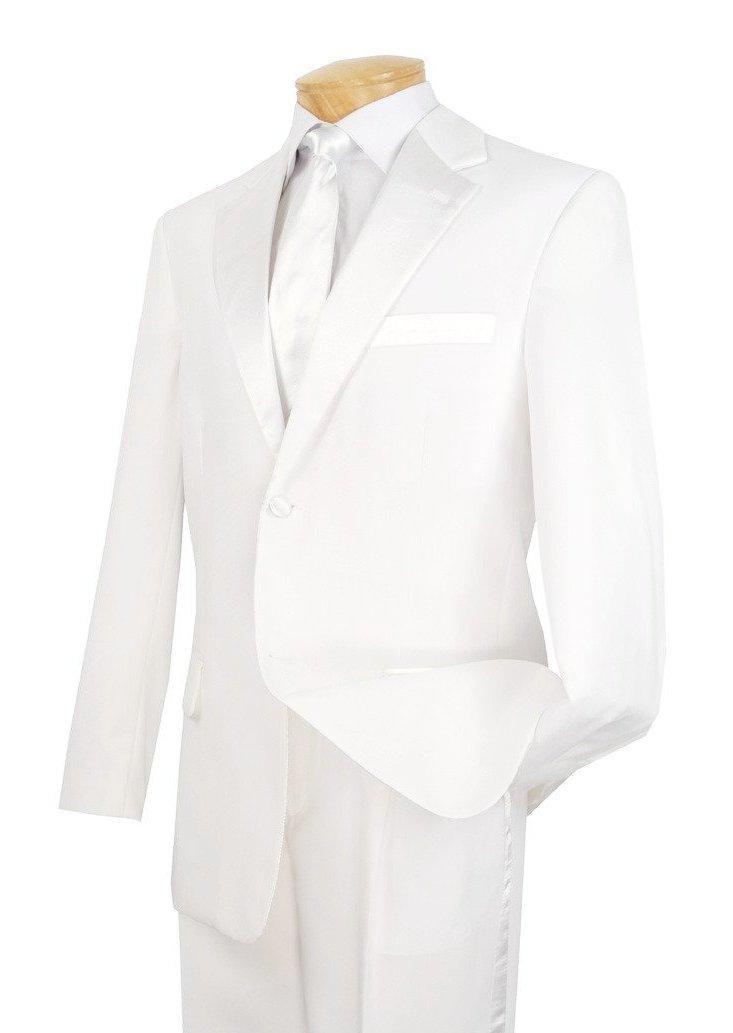 Royale Collection - Regular Fit 2 Piece Tuxedo In White Product Image