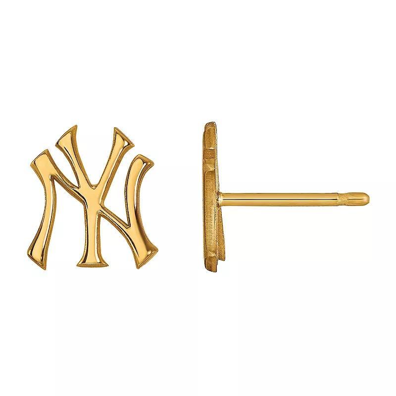 LogoArt 14k Gold New York Yankees Stud Earrings, Womens Product Image