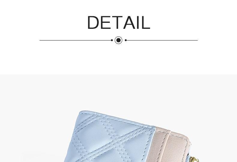 Quilted Faux Leather Short Wallet Product Image