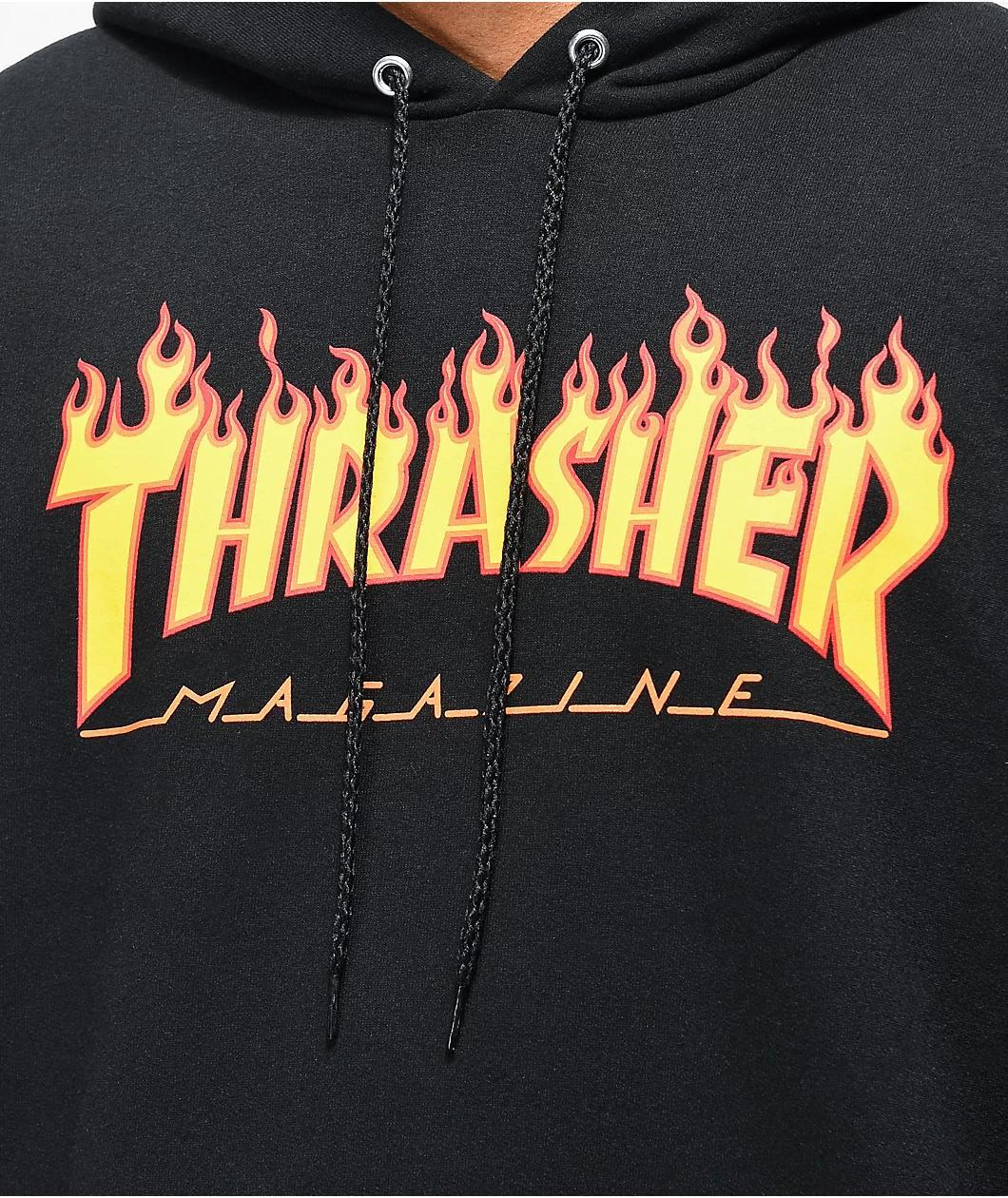 Thrasher Flame Logo Black Hoodie Product Image