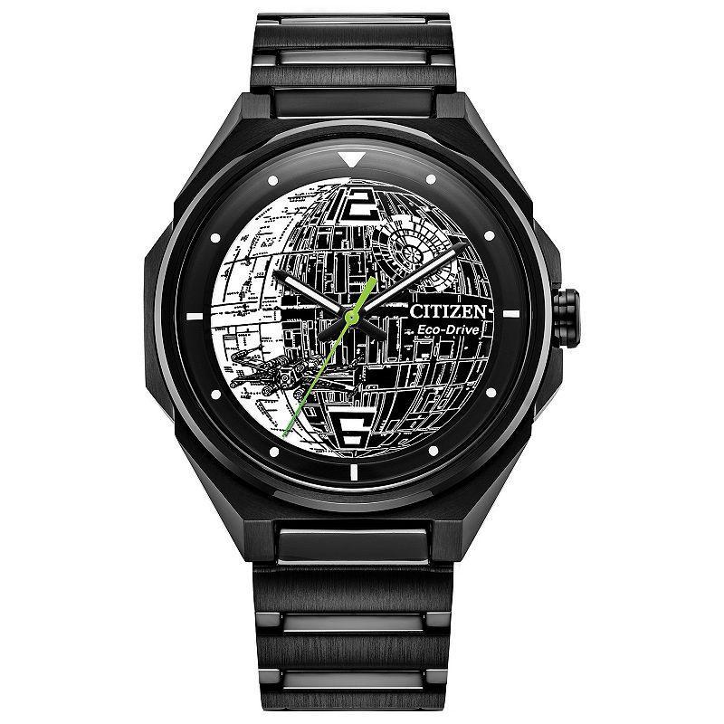 Citizen Mens Star Wars Collection Death Star 2 Three Hand Black Stainless Steel Bracelet Watch Product Image