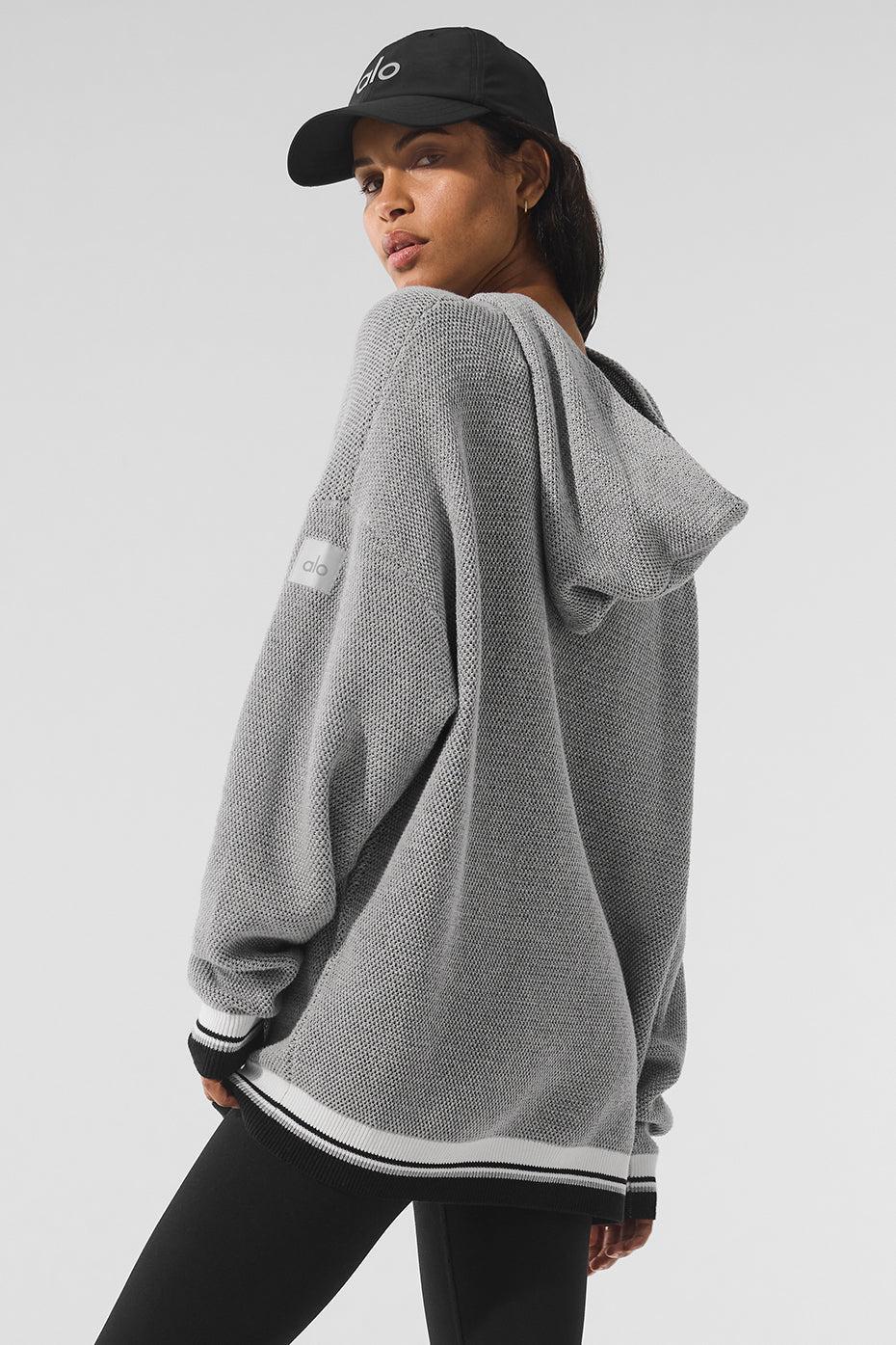 Sports Club Sweater Knit Hoodie - Athletic Heather Grey Female Product Image