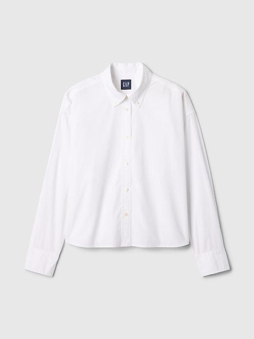 Organic Cotton Poplin Cropped Big Shirt Product Image