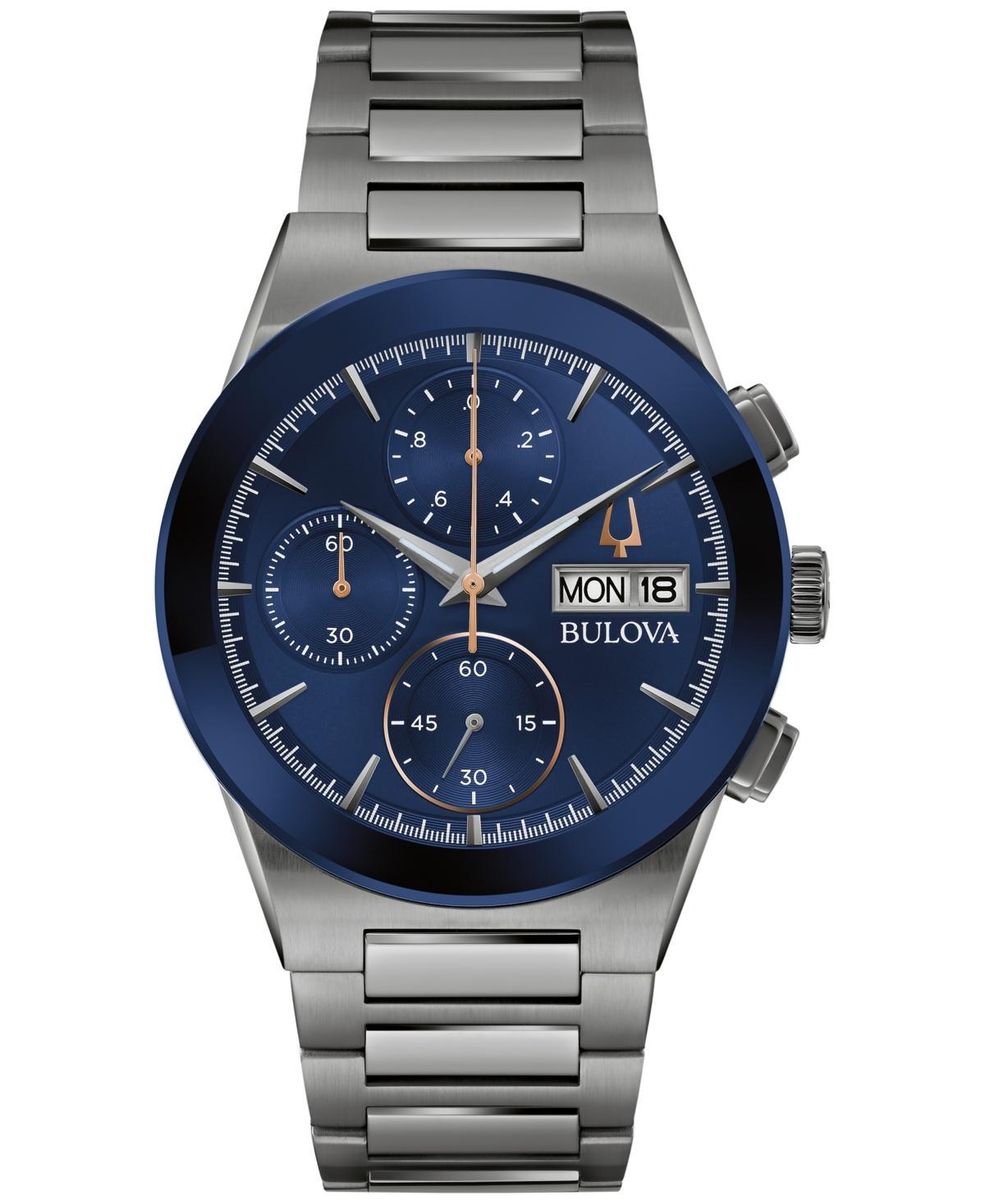 Bulova Mens Chronograph Modern Millennia Stainless Steel Bracelet Watch 41mm Product Image