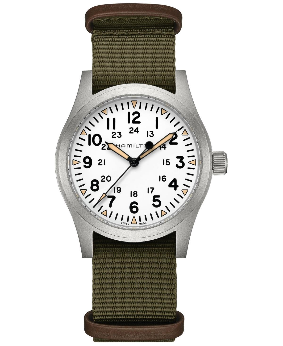 Hamilton Mens Khaki Field Mechanical Green NATO Strap Watch Product Image