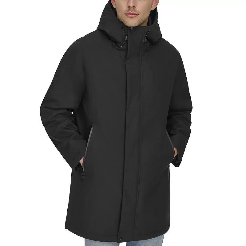 Mens Dockers Softshell Mid-Length Hooded City Coat Green Product Image