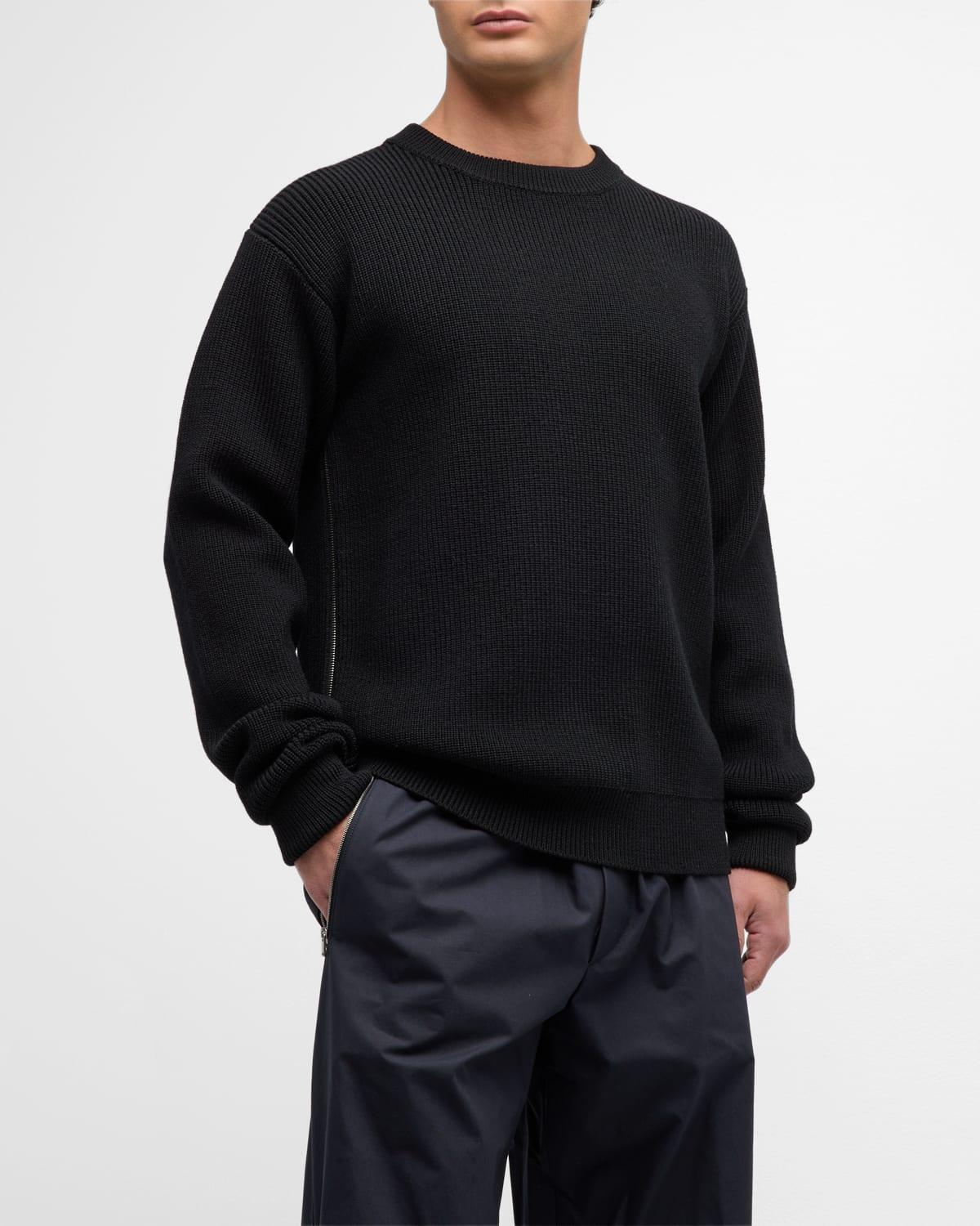 Mens Wool Sweater with Side Zippers Product Image