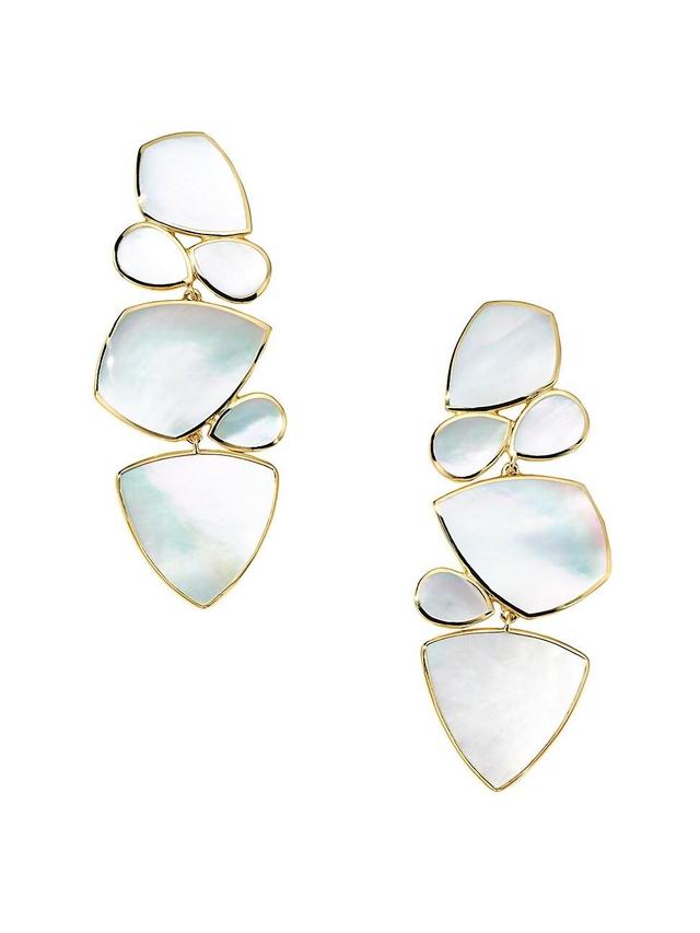 Womens Polished Rock Candy 18K Yellow Gold & Mother-Of-Pearl Drop Earrings Product Image