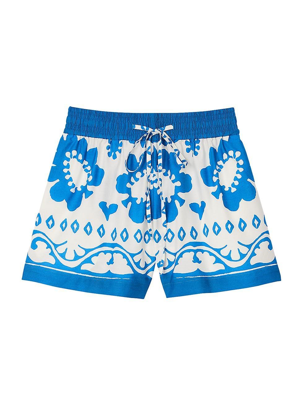 Womens Wide-Leg Patterned Shorts Product Image