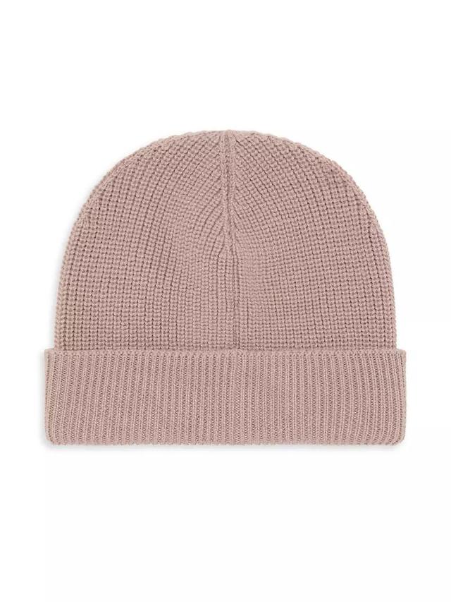 Wool Ribbed Knit Logo Patch Beanie Product Image