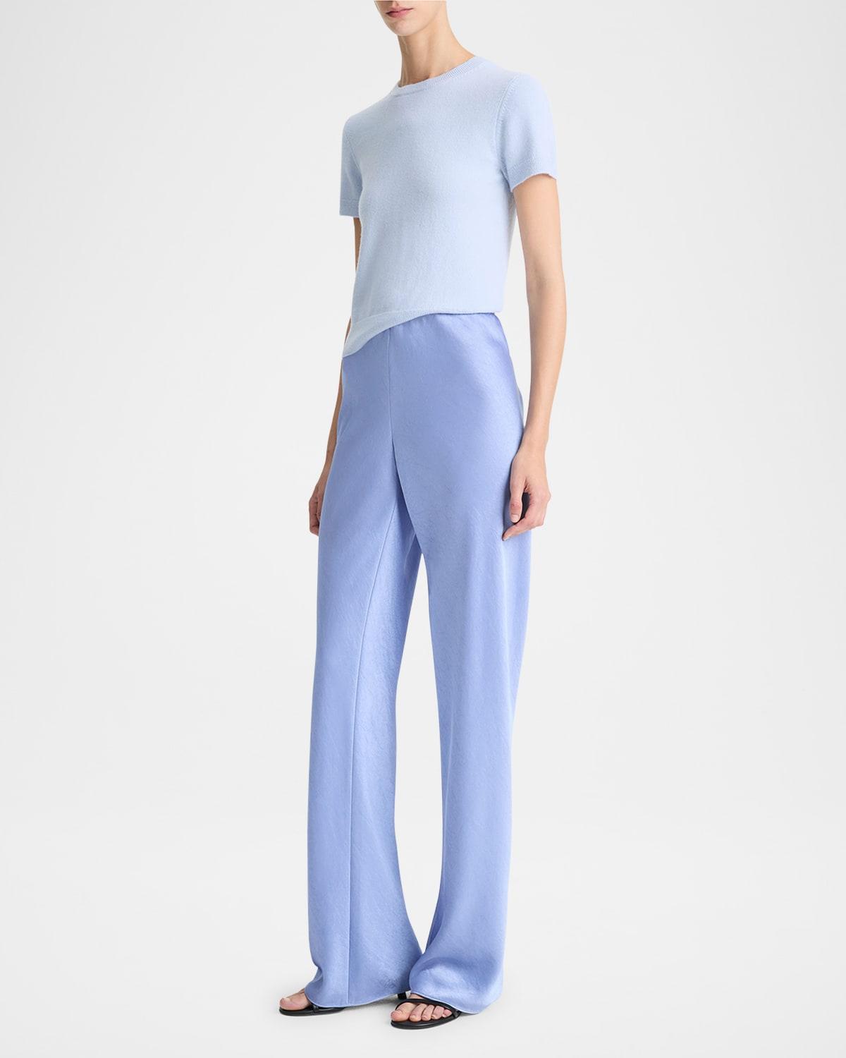 Womens Fluid Bias-Cut Satin High-Rise Trousers Product Image