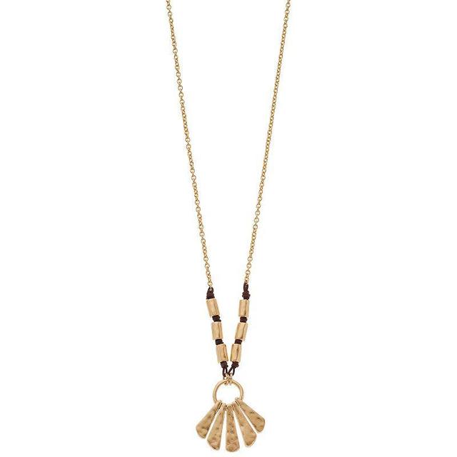 Bella Uno Worn Gold Fringe Necklace, Womens Gold Tone Product Image