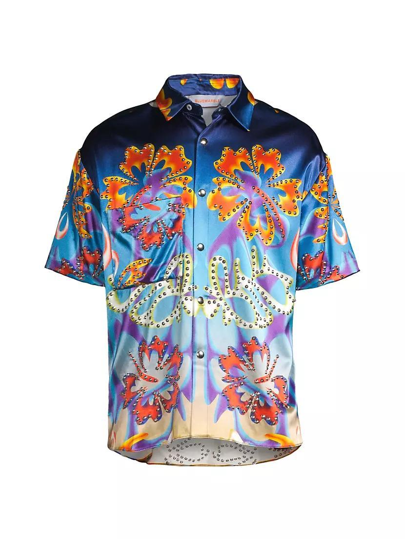 Hibiscus Satin Cotton-Blend Shirt Product Image