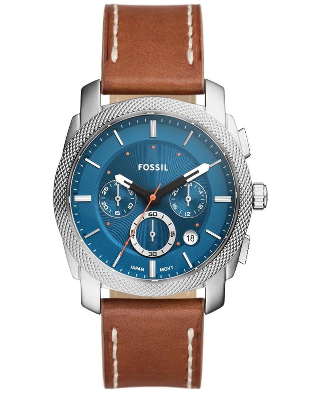 Fossil Mens Machine Chronograph Brown Leather Strap Watch Product Image