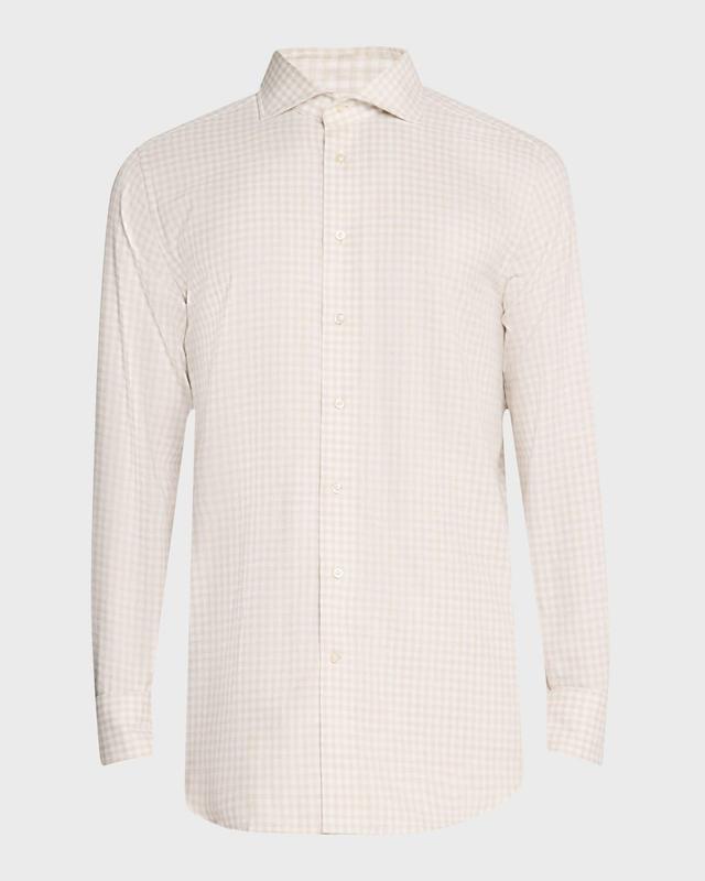 Mens Gingham Brushed Twill Sport Shirt Product Image