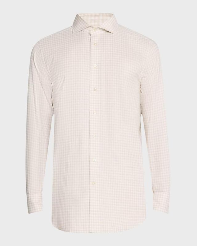 Men's Gingham Brushed Twill Sport Shirt Product Image