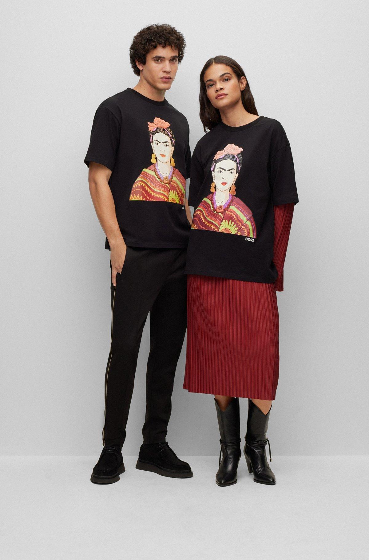 Relaxed-fit cotton T-shirt with Frida Kahlo graphic Product Image