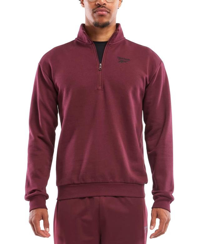 Reebok Mens Identity Regular-Fit Quarter-Zip Fleece Sweatshirt Product Image