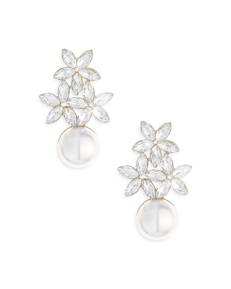 Ettika Best Day Floral Faux Pearl Earrings in 18K Gold Plate Product Image