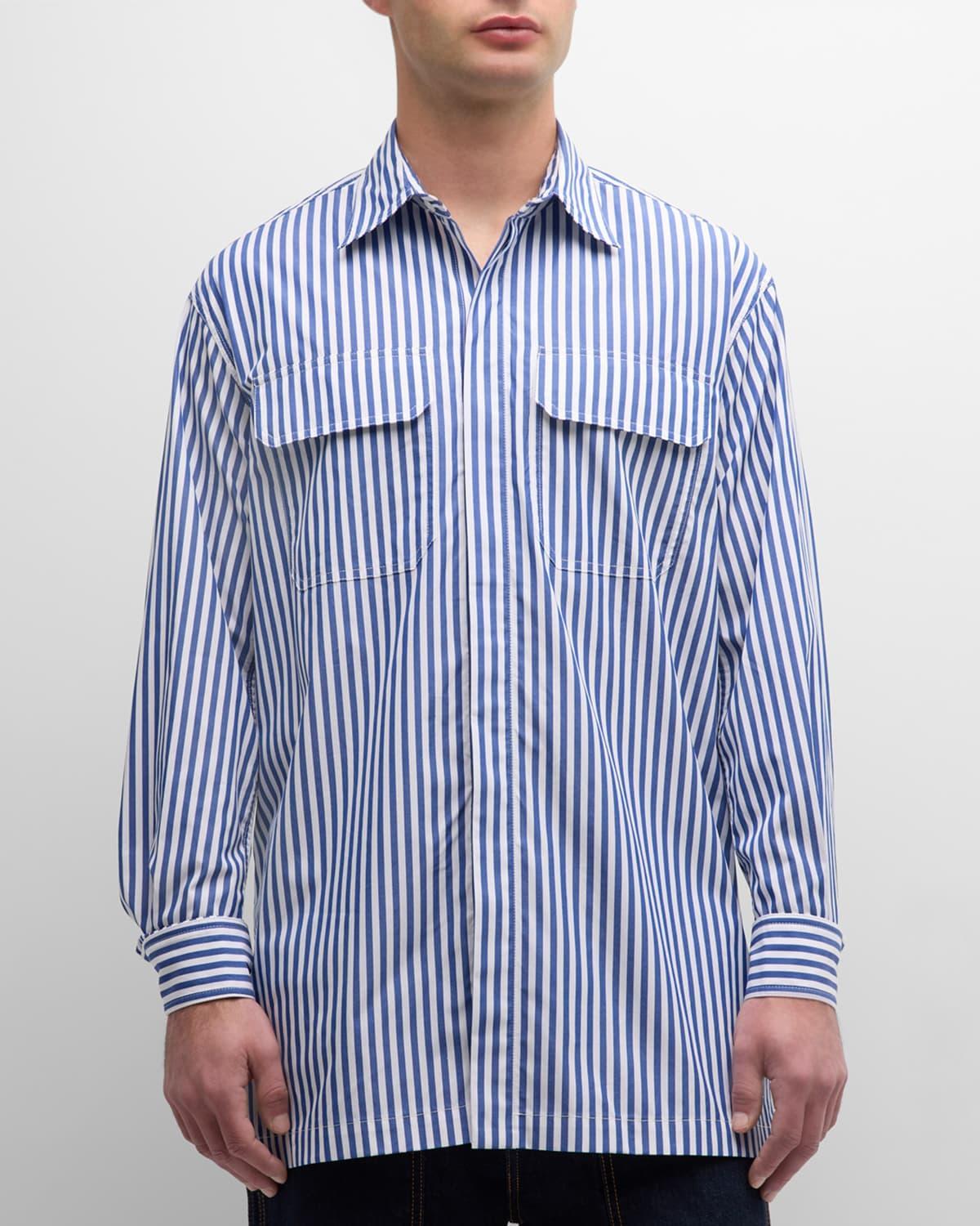 Mens Striped Button-Down Shirt Product Image