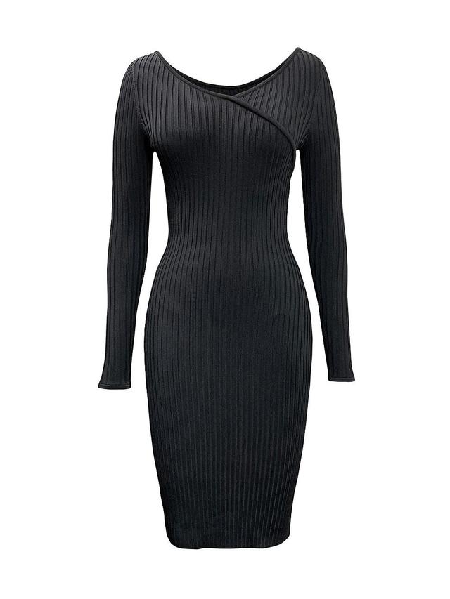 Womens Zaria Ribbed Surplice Dress Product Image