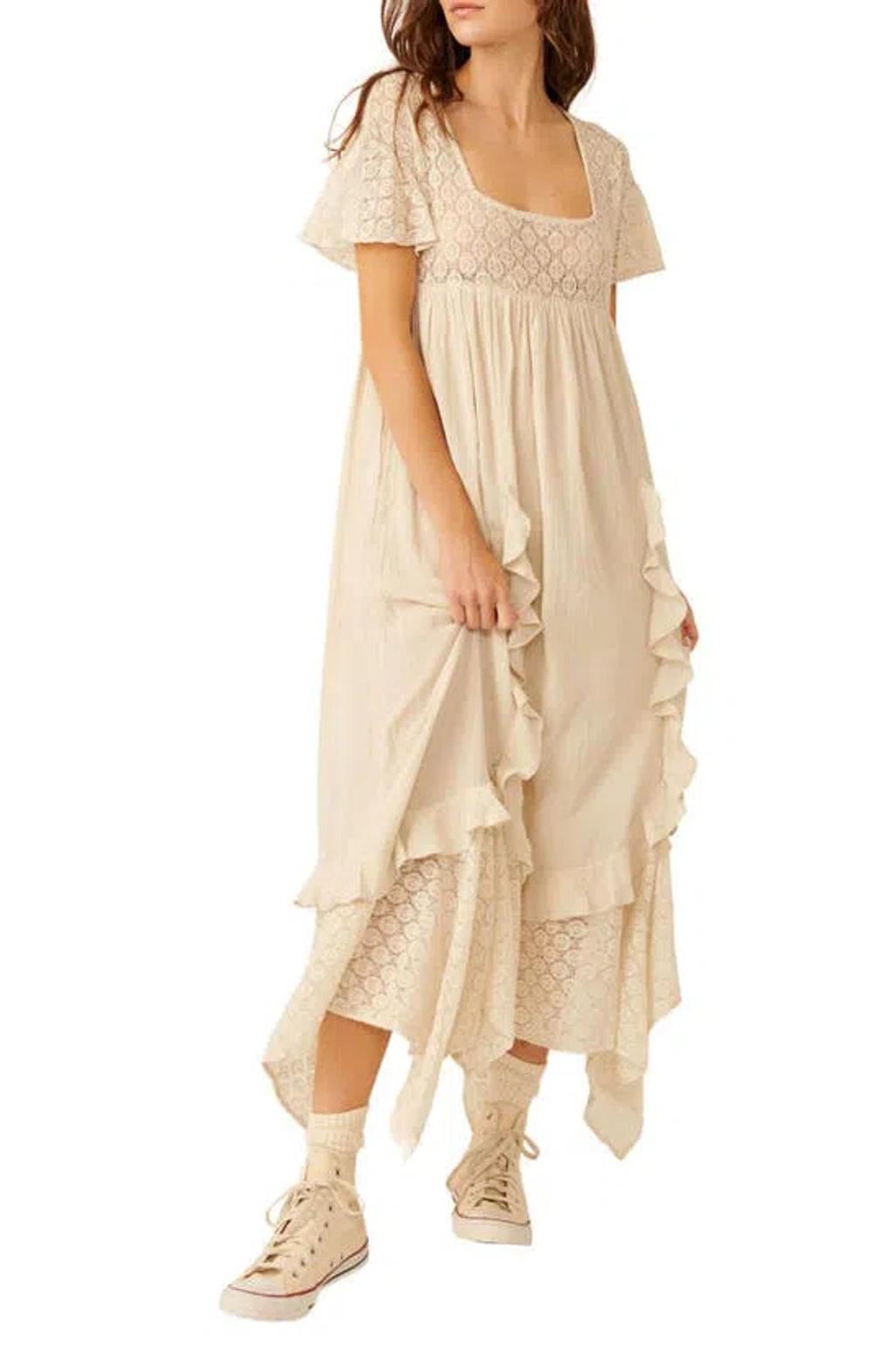 Bring The Romance Handkerchief Hem Maxi Dress In Harbor Fog Product Image