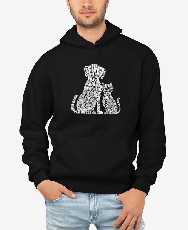 Mens Word Art Dogs and Cats Hooded Sweatshirt Product Image