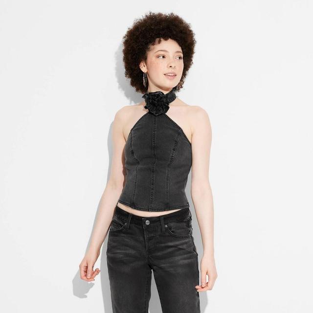 Womens Rosette Tank Top - Wild Fable Black Wash M Product Image