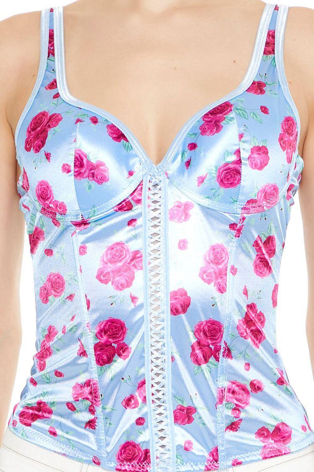 Rose Print Bustier Tank Top | Forever 21 Product Image