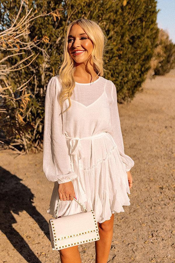 Made To Twirl Ruffle Dress In White Product Image