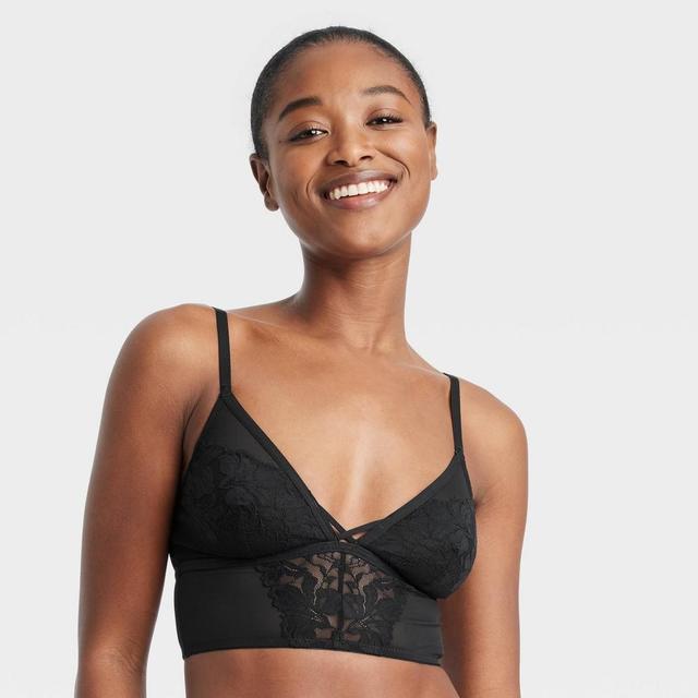 Womens Lace Unlined Lingerie Bralette - Auden Black Product Image