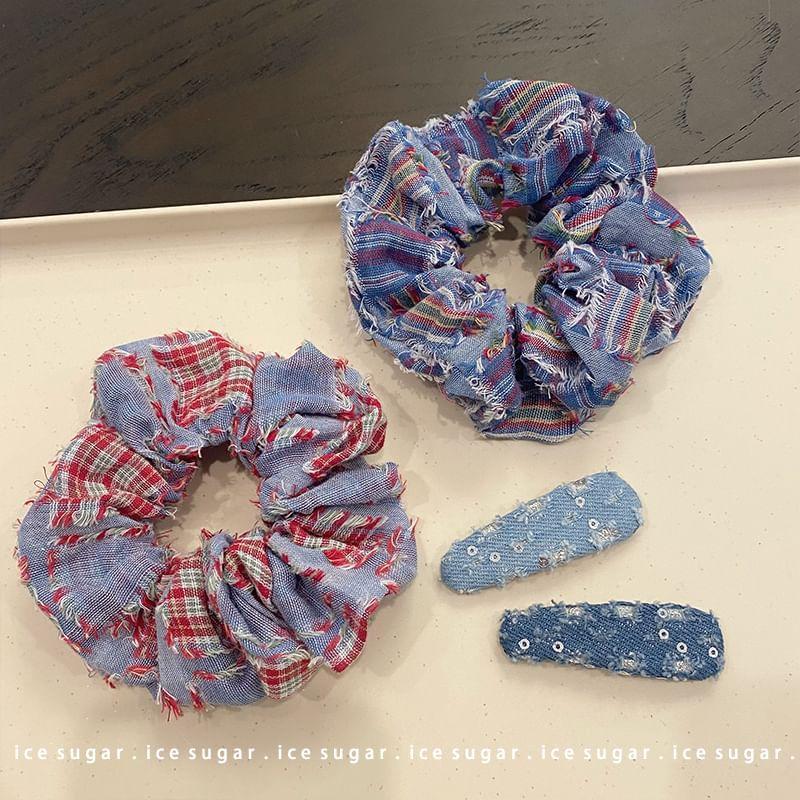 Plaid Hair Scrunchie / Hair Clip Product Image