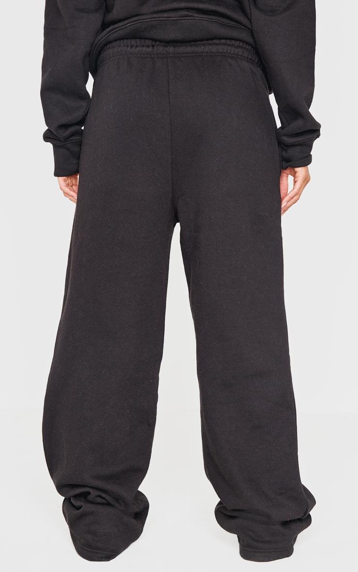 Black Straight Leg Seam Detailed Sweatpants Product Image