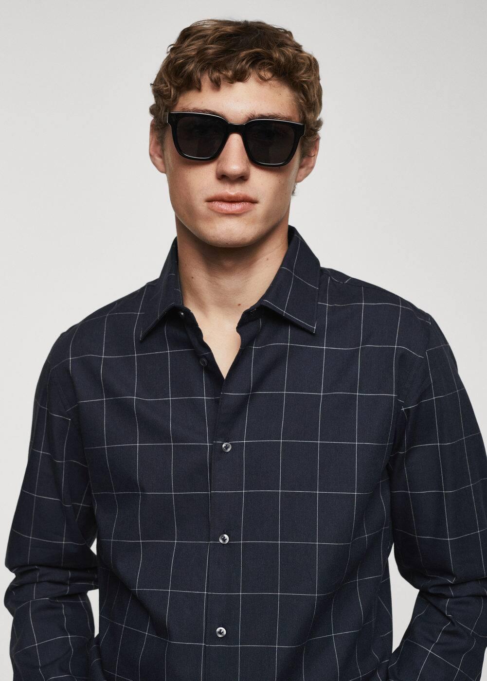 Mango Mens Check Flannel Cotton Shirt Product Image