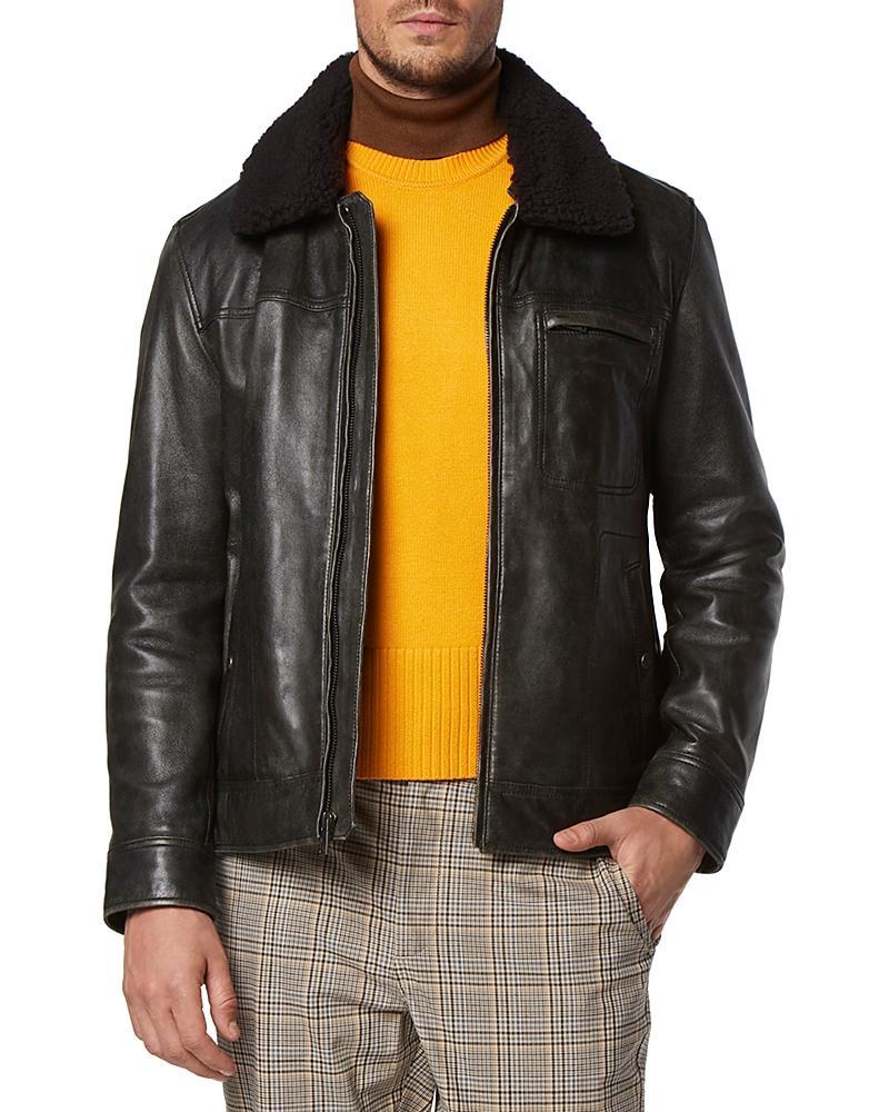 Marc New York Mens Wallack Distressed Leather Aviator Jacket product image