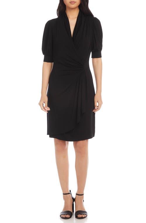 Karen Kane Puff Sleeve Jersey Faux Wrap Dress Product Image