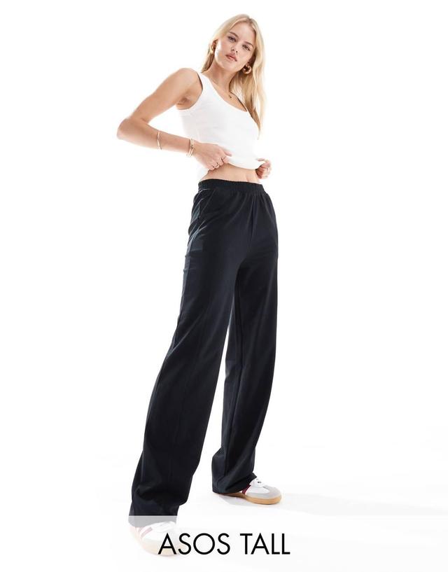 ASOS DESIGN Tall straight leg sweatpants in black Product Image