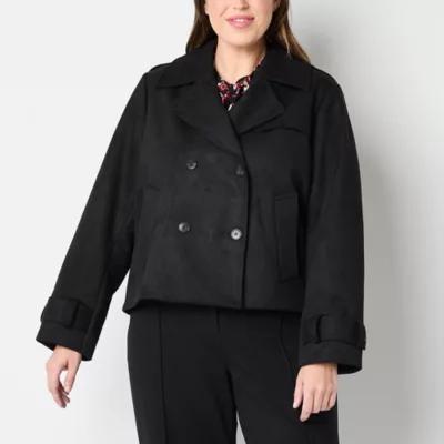 Liz Claiborne Midweight Womens Plus Cropped Jacket Product Image