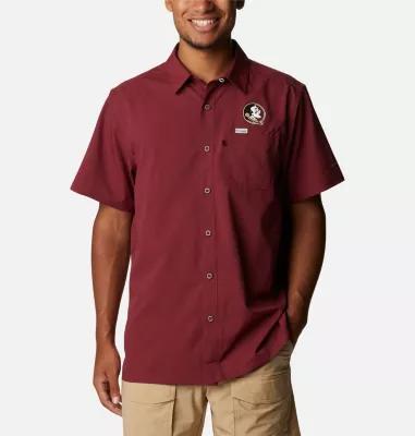 Mens Columbia PFG Garnet Florida State Seminoles Slack Tide Camp Button-Up Shirt Product Image