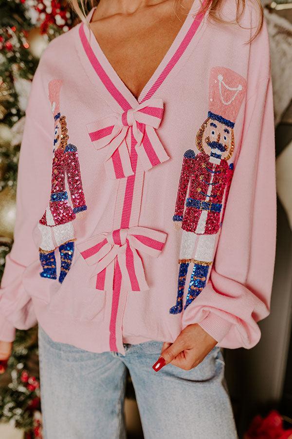 Holiday Parade Sequin Sweater in Pink Product Image